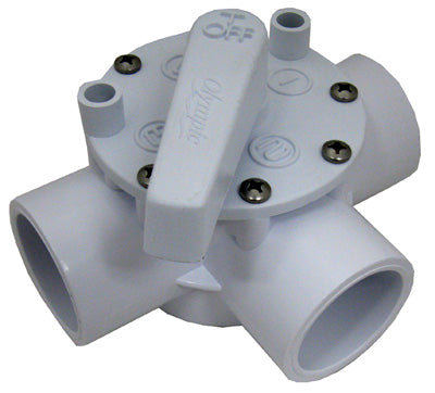 Abs 3 Way Valve 1 1/2" Slip White