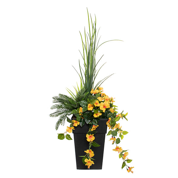 40" Artificial Outdoor Floral Planter - Various Colors