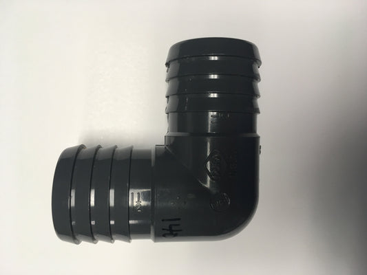PVC 1.5" 90 Deg. Elbow (Barbed Insert x Barbed Insert)