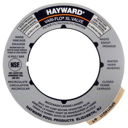 Hayward Sand Filter Cover Label for SP0714T