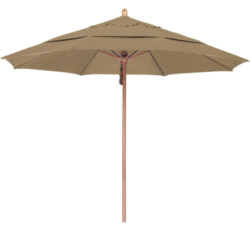 11′ Fiberglass Double Wind Vent Market Umbrella with Pulley