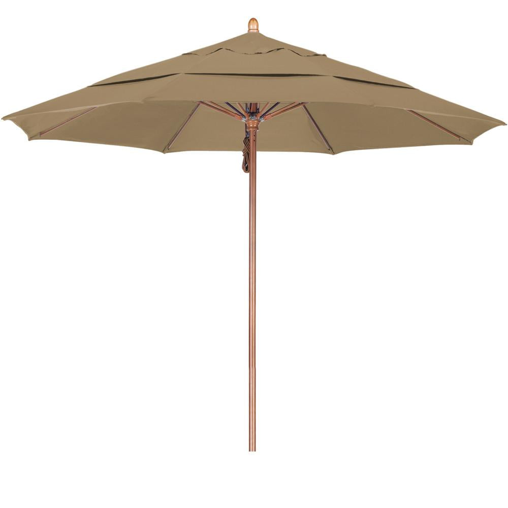 11′ Fiberglass Double Wind Vent Market Umbrella with Pulley